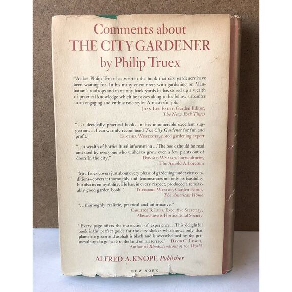 Vintage 1964 City Gardener 1st Ed HC Book Rooftop Terrace Balcony DJ Illus Truex - Picture 3 of 16